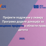 Пројекти подржани у оквиру Програма доделе донација за акционе пројекте у области права детета
